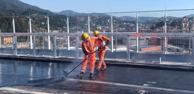 Top News GENOVA BRIDGE starting works Mastic Asphalt  with CISA ASFALTI  and SELENIZZA Natural bitum