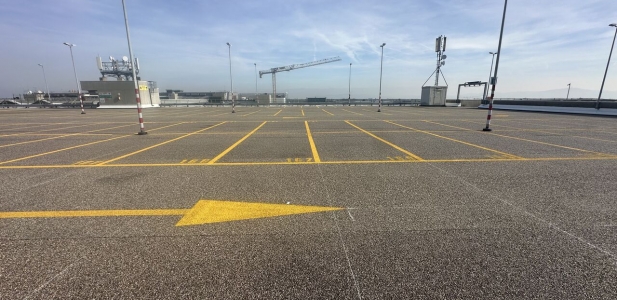 10 000 square meters Torino Airport Parking by NEW ASPHALT