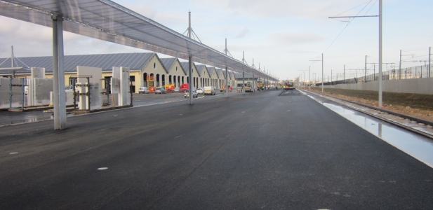 High Mix Asphalt Tramway station Dijon France 