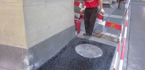 BERN historic center with SELENIZZA SLN natural bitumen of Albania